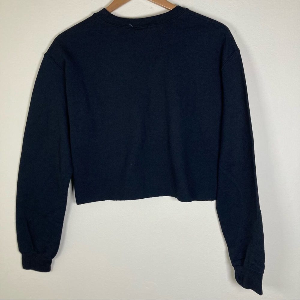 Thank U Next Cropped Sweatshirt Black Lips Graphic Y2K Ariana Style Size S - Picture 4 of 5